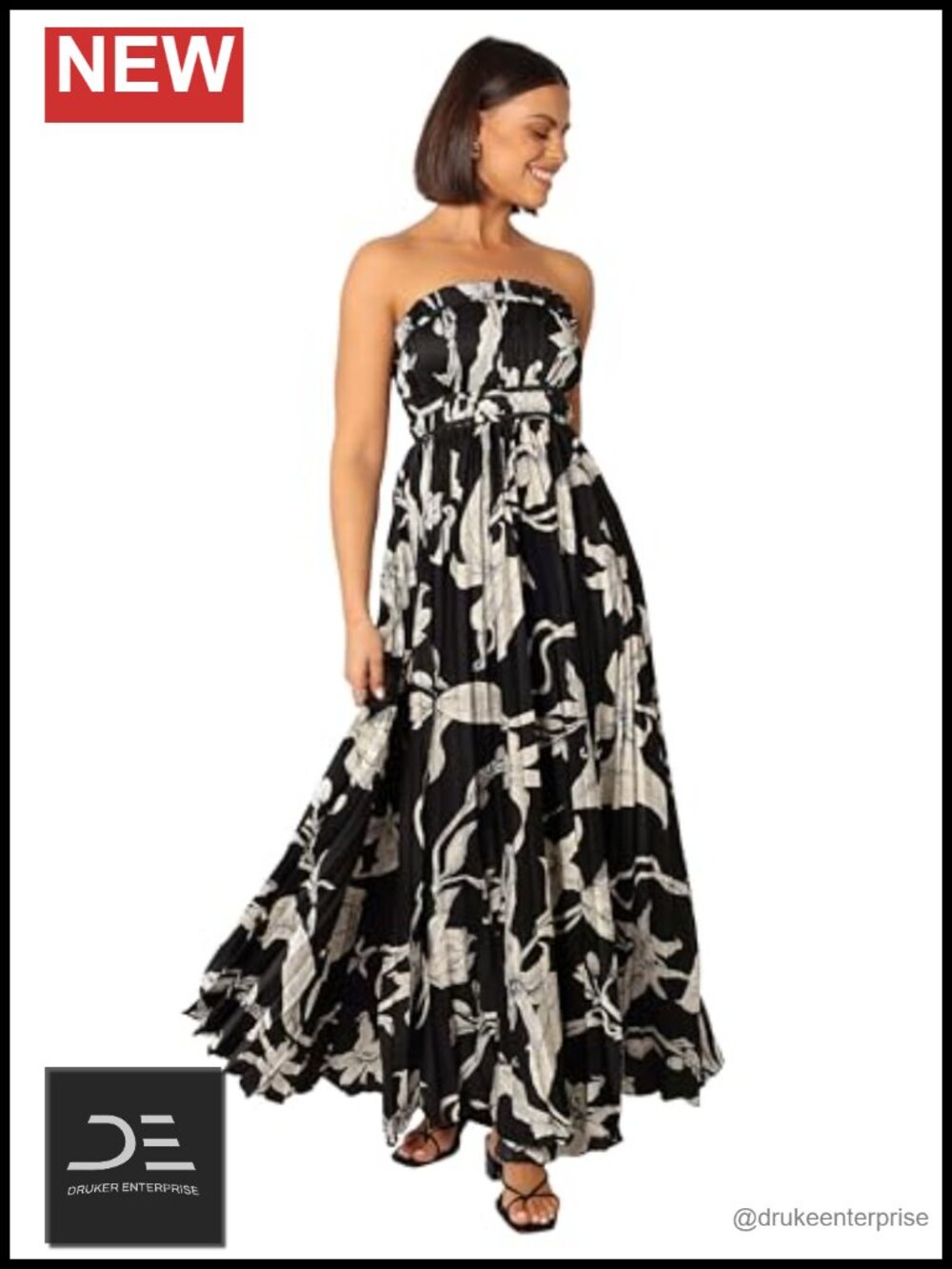 Women's Strapless Maxi Dress Sleeveless Tiered Ruffle Party Wedding Guest